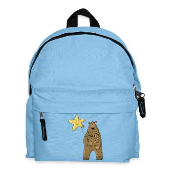 Ours avec étoile et guirlandes lumineuses - Sac à dos Enfant - bleu clair - Devant