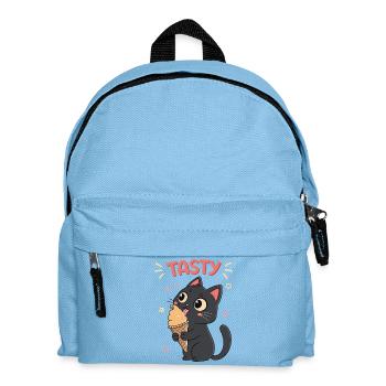Schwarze Katze Foodie Eiscreme - Kinder Rucksack - Hellblau - Vorne