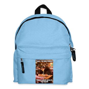 Bear and Pizza Fitness Meme - Sac à dos Enfant - bleu clair - Devant