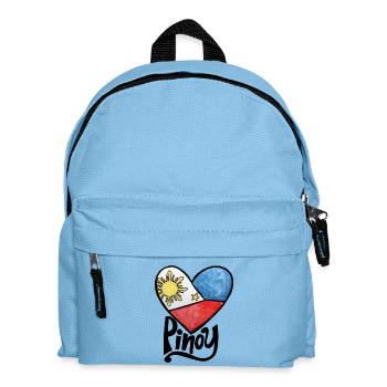 Philippinen-Flaggen-Herz-Druck - Kinder Rucksack - Hellblau - Vorne