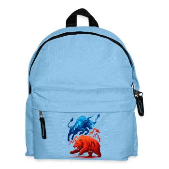 Bull contre Bear Boursiers Actions de Wall Street Fight - Sac à dos Enfant - bleu clair - Devant