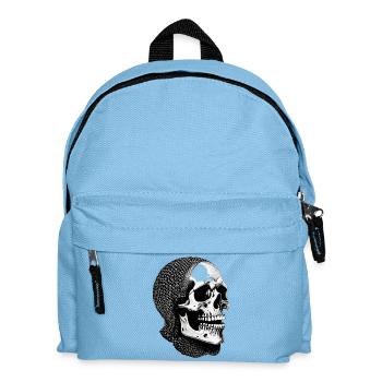 Skull in a net scarf - Kids' Backpack - light blue - Front