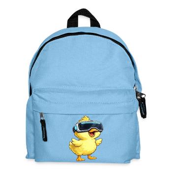Cartoon Cartoon Gamer en réalité virtuelle Joueur VR de Duck Cute Duck - Sac à dos Enfant - bleu clair - Devant