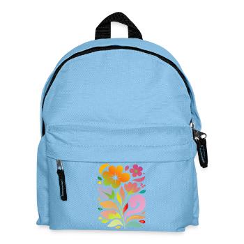 Bunte Blumen Illustration Dekoratives Motiv - Kinder Rucksack - Hellblau - Vorne