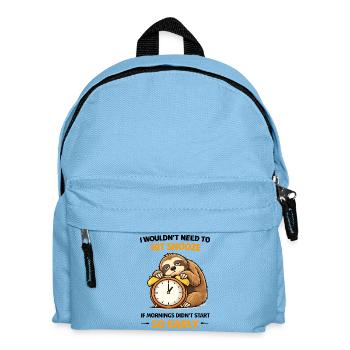 Hit Snooze So Early Sloth - Kids' Backpack - light blue - Front
