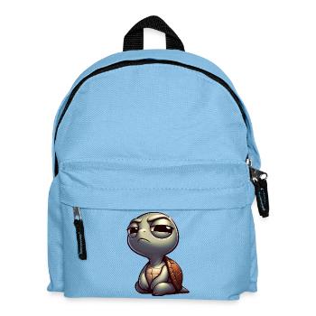 Funny cute skeptical cartoon turtle - Kids' Backpack - light blue - Front