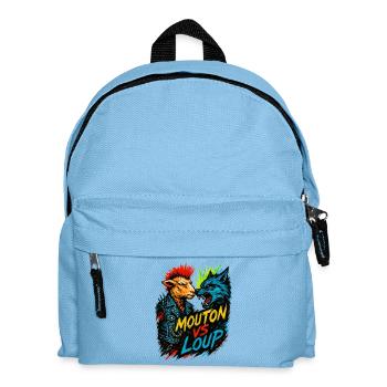 Mouton Punk Contre Loup Féroce - Sac à dos Enfant - bleu clair - Devant