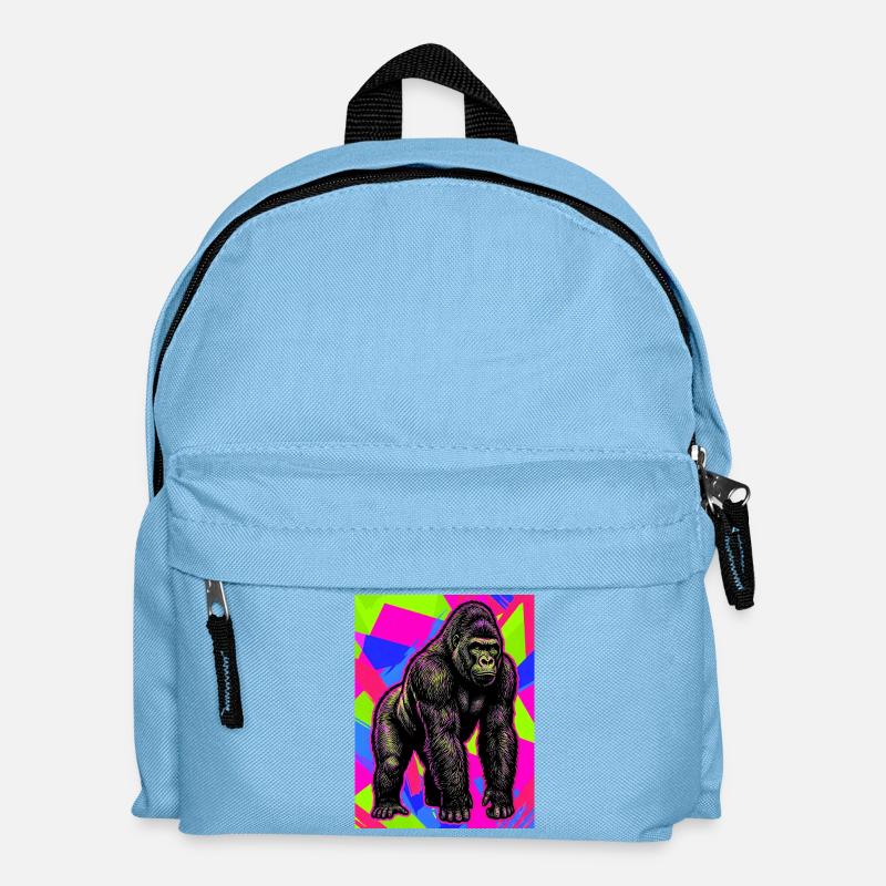Gorilla - Kinder Rucksack - Hellblau