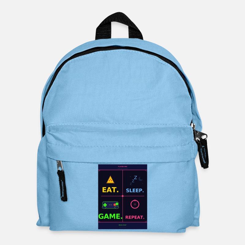 Eat, Sleep, Play, Repeat - Kids' Backpack - light blue