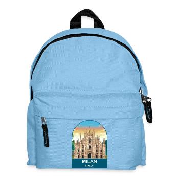 Milan Italien Vintage-Reiseplakat-Kunst - Kinder Rucksack - Hellblau - Vorne