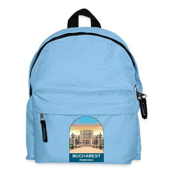 Bukarest Rumänien Vintage-Reiseplakat - Kinder Rucksack - Hellblau - Vorne