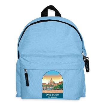 Art d’affiches de voyage vintage à Dresde, Allemagne - Sac à dos Enfant - bleu clair - Devant