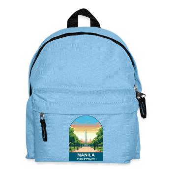 Manila, Philippinen Vintage-Reiseillustration - Kinder Rucksack - Hellblau - Vorne