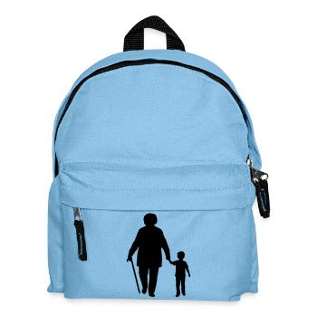 Grands-parents, petit-enfant Silhouette Famille de marche - Sac à dos Enfant - bleu clair - Devant