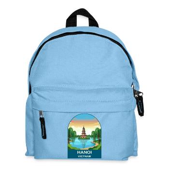 Hanoi Vietnam Pagode Vintage-Reiseposter - Kinder Rucksack - Hellblau - Vorne
