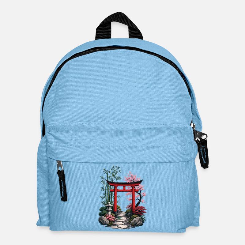Japanese Garden Path - Kids' Backpack - light blue