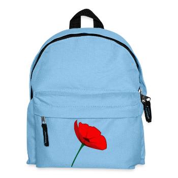Minimalist Red Poppy Flower – Elegant Botanical Te - Kids' Backpack - light blue - Front