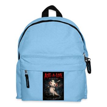 Axe-a-lotl – Creepy Cute Axolotl Horror Cartoon - Kids' Backpack - light blue - Front