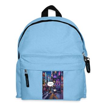 Beak in Japan -  Penguin Tokyo Band Humor Design - Kinder Rucksack - Hellblau - Vorne
