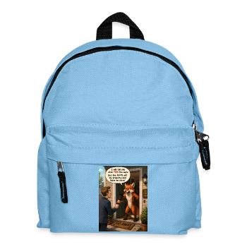 Pas de renard donné – Dessin animé drôle de renard en colère - Sac à dos Enfant - bleu clair - Devant