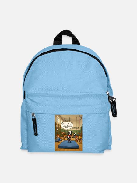 Floor Gymnastics – Funny Skunk Gymnastics Design - Kids' Backpack - light blue