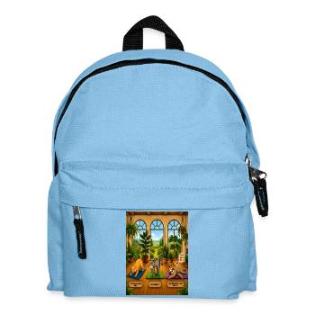 Zusammengebrochenes Faultier – Lustiges Yoga Shirt - Kinder Rucksack - Hellblau - Vorne