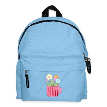 Design de tasse aux fleurs pastel - Sac à dos Enfant - bleu clair - Devant