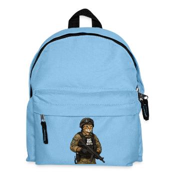 Ukraine Cat with NAFO patch - Kids' Backpack - light blue - Front