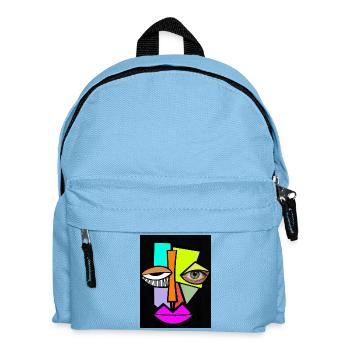 Neon Geometric Face Pop Art - Kids' Backpack - light blue - Front