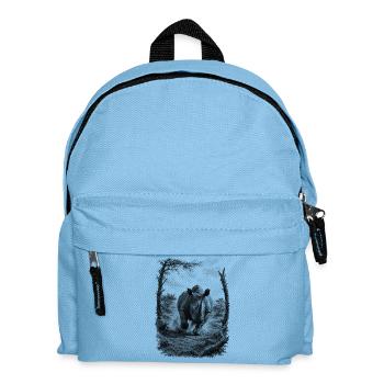 Wild rhinoceros in nature in artistic drawing style - Kids' Backpack - light blue - Front