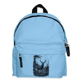 Majestic Deer in Nature in Drawing Style - Kids' Backpack - light blue - Front