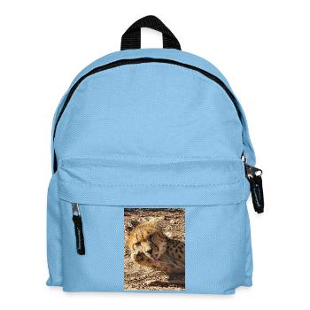 Gepard in seidigem Nap - Kinder Rucksack - Hellblau - Vorne