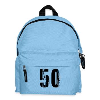 50 - Nummer - Kinder Rucksack - Hellblau - Vorne