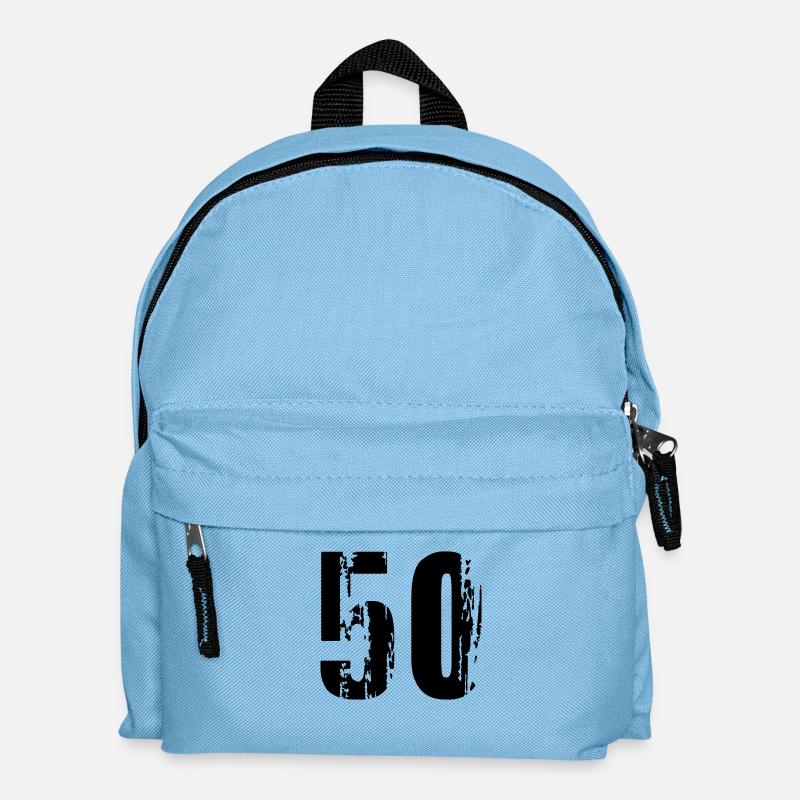 50 - Nummer - Kinder Rucksack - Hellblau