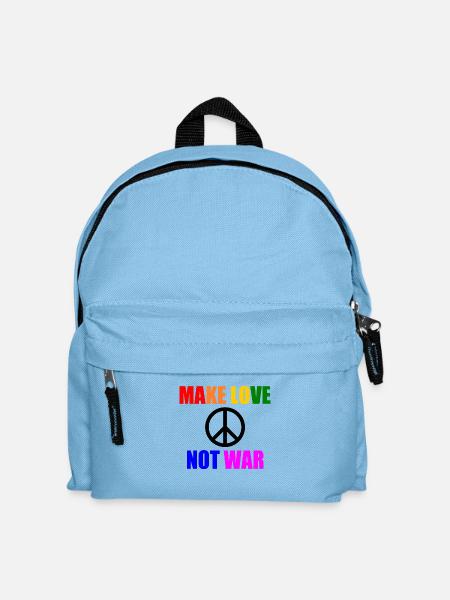 Make love not war - Kinder Rucksack - Hellblau