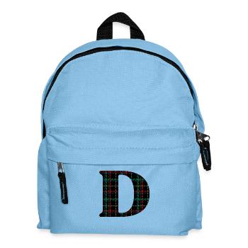Schottisches Tartan-Monogramm - Kinder Rucksack - Hellblau - Vorne