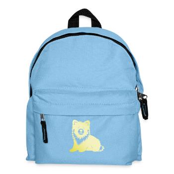 Silhouette de chien poméranien Poméranien - Sac à dos Enfant - bleu clair - Devant