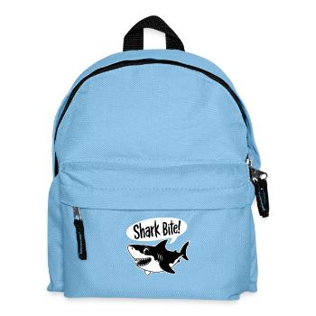 Hai-Biss! - Lustiger Hai - Kinder Rucksack - Hellblau - Vorne