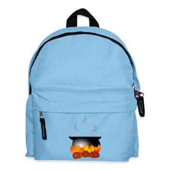 Kessel auf Feuer - Kinder Rucksack - Hellblau - Vorne