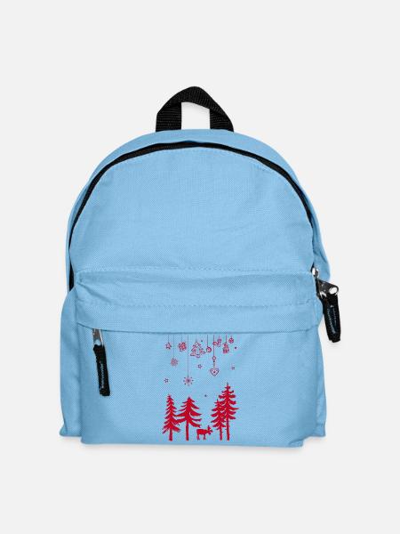 Elch Wald Weihnachten Dekoration Girlande - Kinder Rucksack - Hellblau