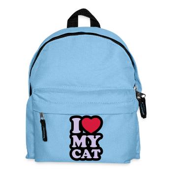 I love my cat - Ich liebe meine Katze - Kinder Rucksack - Hellblau - Vorne