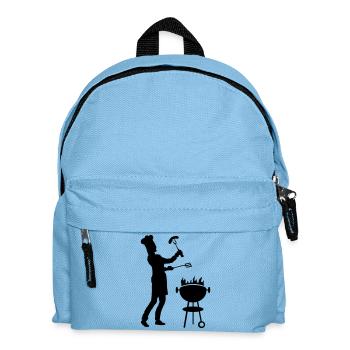 Freizeit - Mann Grill - Kinder Rucksack - Hellblau - Vorne