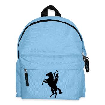 Indianer auf Pferd mit Tomerhawk - Kinder Rucksack - Hellblau - Vorne