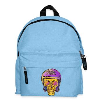 Skull with skull helmet - Kids' Backpack - light blue - Front