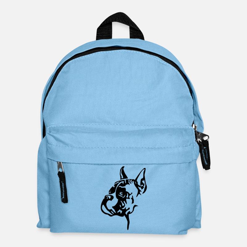 Docked boxer head - Kids' Backpack - light blue