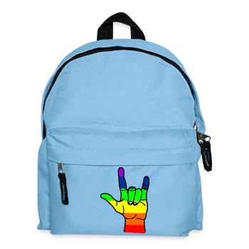 Rainbow hand respect - Kids' Backpack - light blue - Front