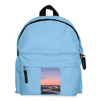 Fluss spiegelt sich im Sonnenuntergang - Kinder Rucksack - Hellblau - Vorne