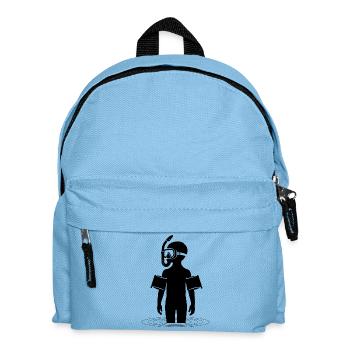 Junger Mann beim schnorcheln im Meer im Urlaub - Kinder Rucksack - Hellblau - Vorne