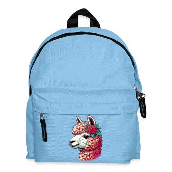 Alpaka - Kinder Rucksack - Hellblau - Vorne