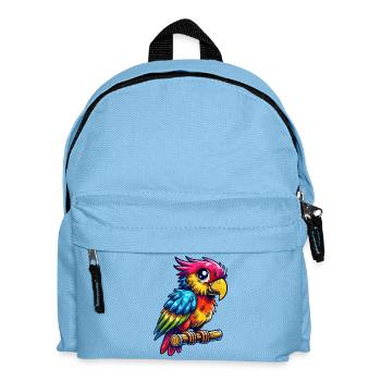Papagei - Kinder Rucksack - Hellblau - Vorne